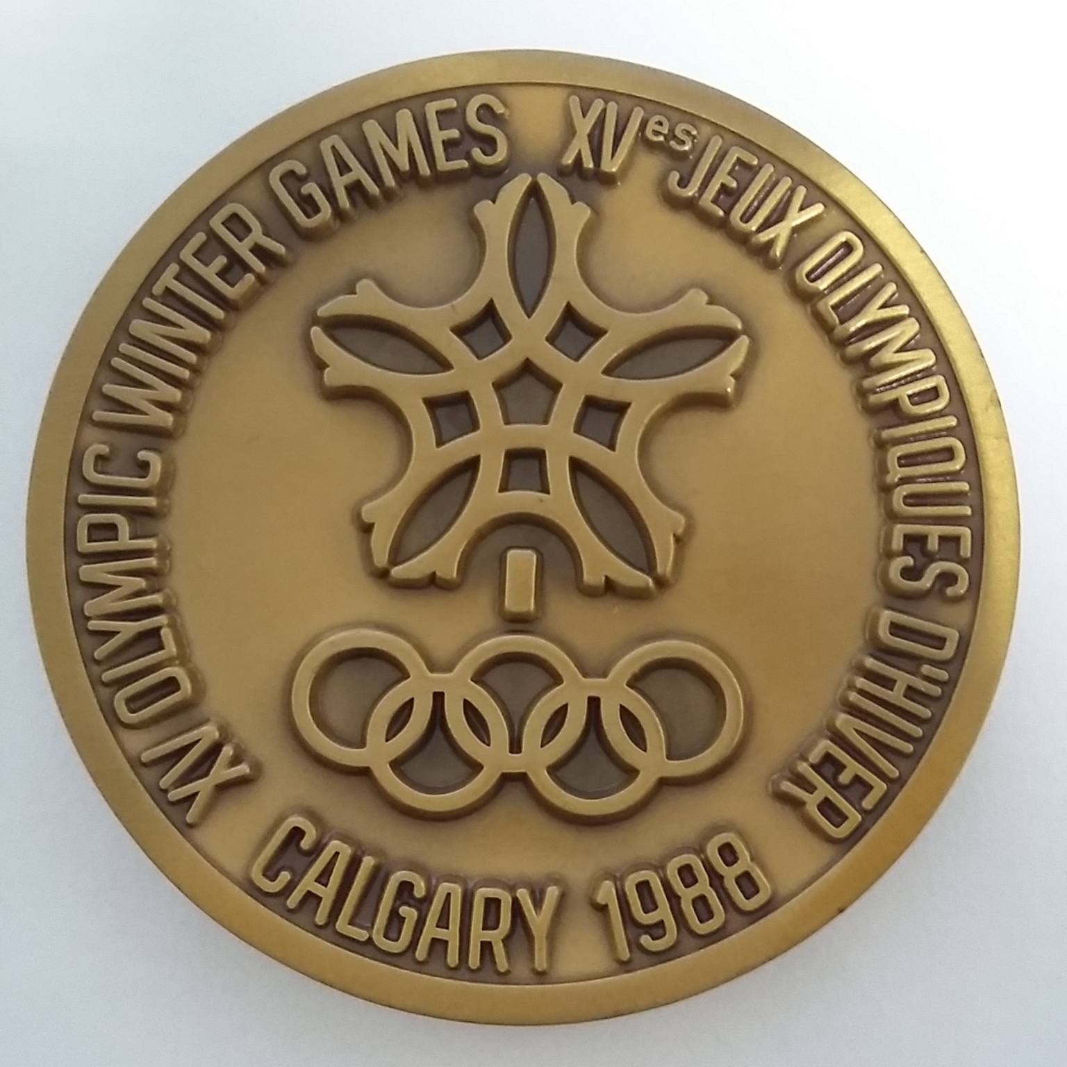 Medalha de participação Calgary 1988 Memória Olímpica Comitê
